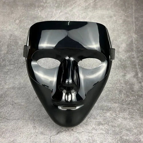 Masque Cyberpunk homme en or brillant avec des lacets pour le cosplay et les événements thématiques.