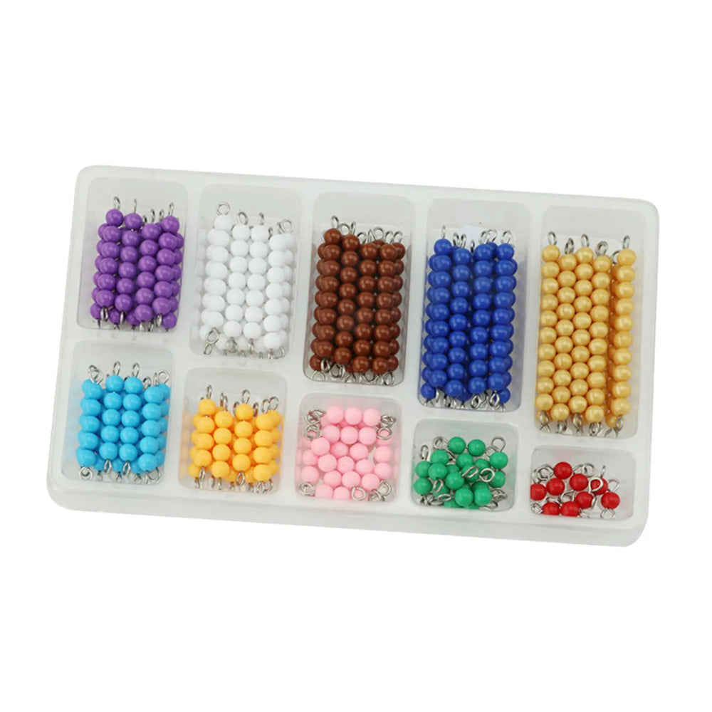 Perles de comptage Montessori, aide pédagogique, chaînes de perles Montessori pour garçons et filles SUN N.
