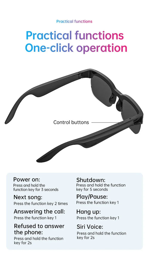 Lunettes intelligentes Lenovo – Traduction IA et Bluetooth SUN N.