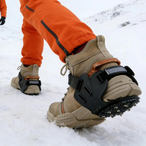 Crampons antidérapants d'extérieur pour chaussures, couvre-bottes d'hiver avec 9 pointes métalliques pour la glace et la neige, antidérapants pour la neige et le glace SUN N.