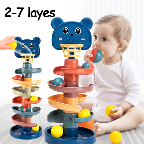 Jeu de développement de balle roulante Montessori, jouet éducatif pour bébé, jouets empilables d'activité Montessori pour bébés de 1 2 3 ans SUN N.