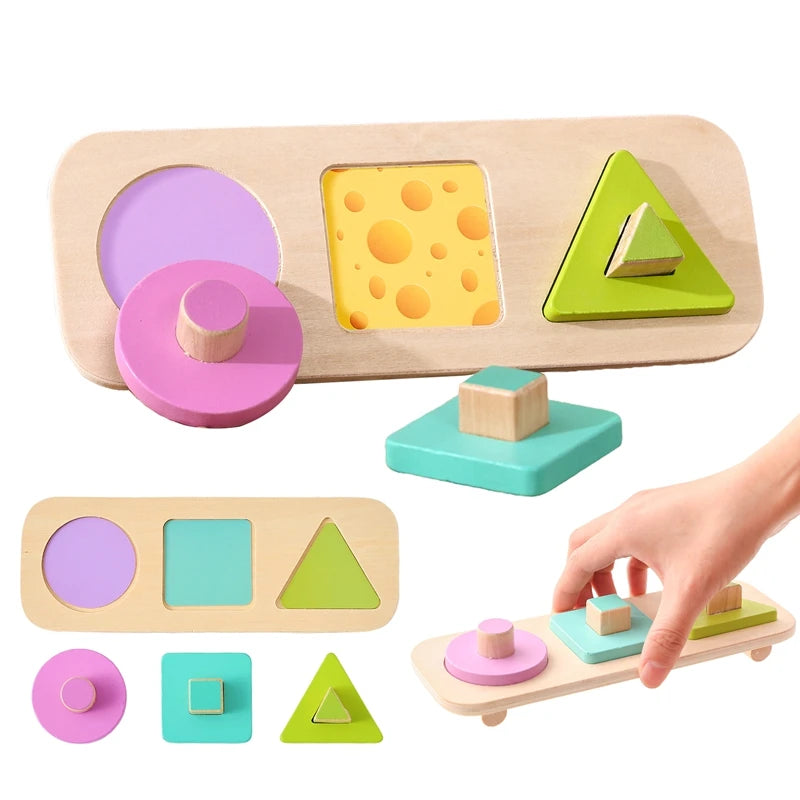Jouets en bois Montessori pour enfants, tri en bois, jouets empilables pour bébés, tout-petits, trieur de documents en forme de dos, cadeaux pour enfants d'âge alth SUN N.