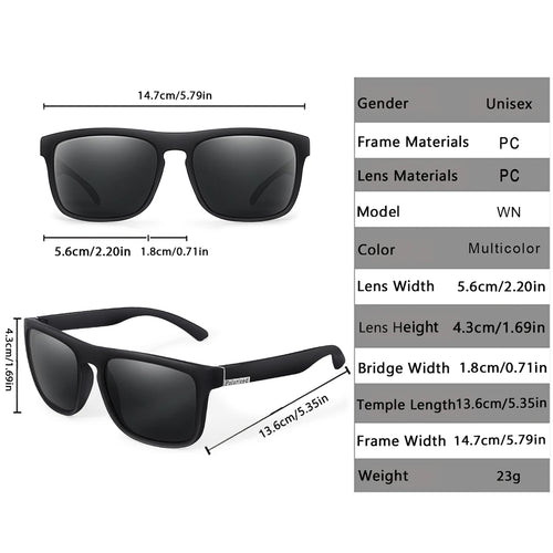 Lunettes de Soleil Polarisées Homme – Style Rétro Monture Carrée, UV400 SUN N.