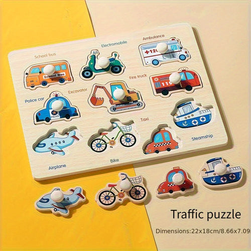 Puzzle Montessori Éducatif – Planche de Géométrie & Correspondance de Formes SUN N.