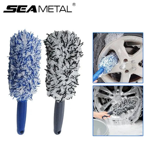 SEAMETAL Brosse Jante & Roue - brosse de detailing en peluche microfibre pour nettoyage automobile.