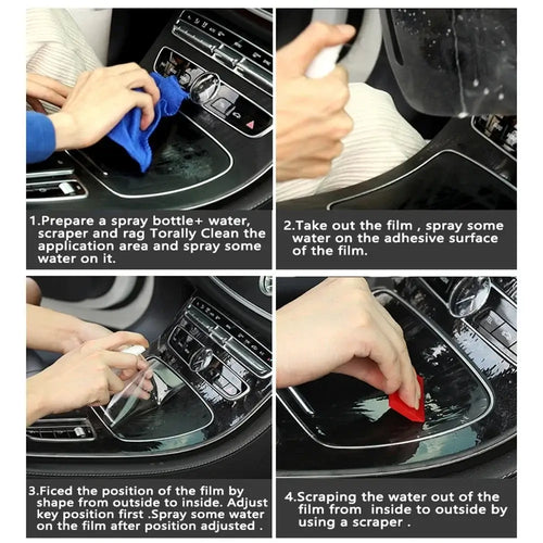 Film de Protection TPU Transparent installation in KIA EV6, showing customized fit for the interior for 2022-2024 models.