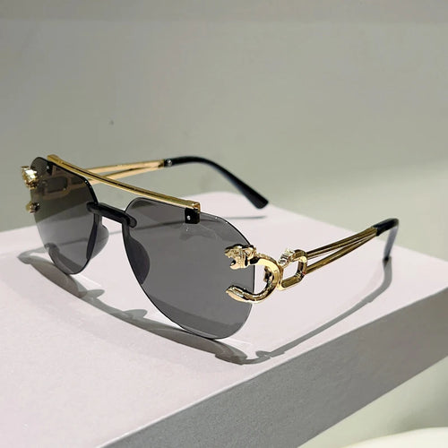 KAMMPT lunettes de soleil pilote sans monture hommes mode Vintage dégradé nuances décontractées femmes à la mode marque Design décor extérieur lunettes de soleil SUN N.