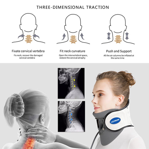 Collier cervical gonflable – Traction du cou, soulagement douleur & soutien à domicile SUN N.