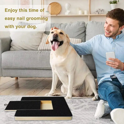 Planche à gratter pour ongles de chien, tampon de garniture d'ongles, planche à gratter en bois extractible pour animaux de compagnie, jouet boîte de friandises intégrée, planche de papier de verre pour chien SUN N.