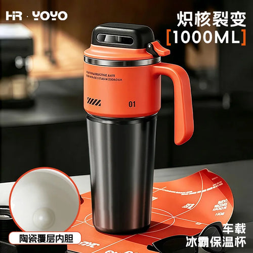 1 liter insulated water bottle with straw