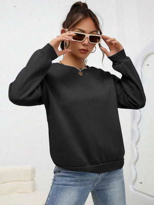 Sweat Femme Col Rond à Capuche - Pull-over Ample Couleur Unie Automne SUN N.