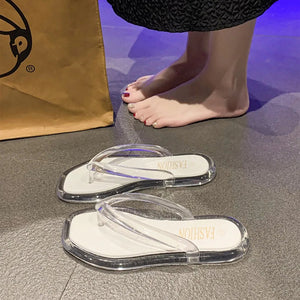 Tongs Transparentes PVC - Chaussons Plage Plateforme Antidérapants Été SUN N.