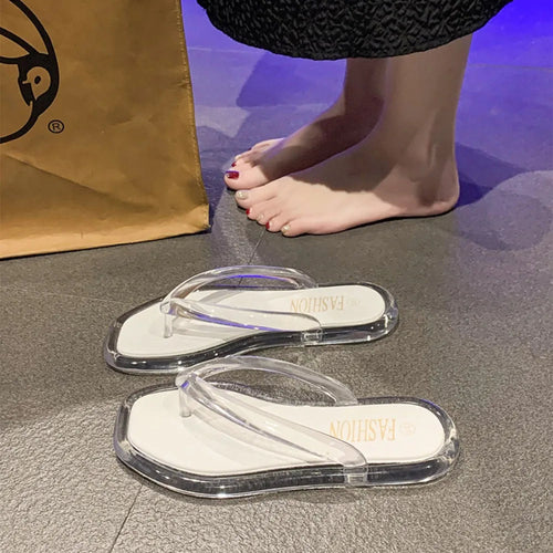 Tongs Transparentes PVC - Chaussons Plage Plateforme Antidérapants Été SUN N.