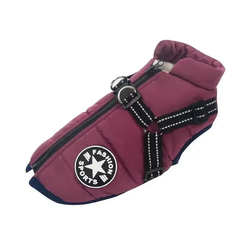 Veste pour chien avec harnais intégré – Manteau hiver chaud et imperméable SUN N.