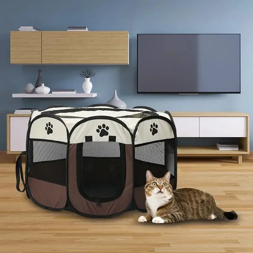 Tente pliable Portable pour animaux de compagnie, chenil, clôture octogonale, abri pour chiots, facile à utiliser, extérieur, opération facile, grandes Cages pour chiens, clôtures pour chats SUN N.