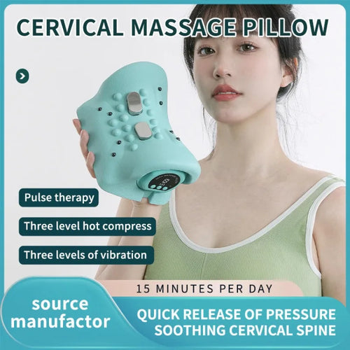 cervical traction pillow with heat and ems neck massager