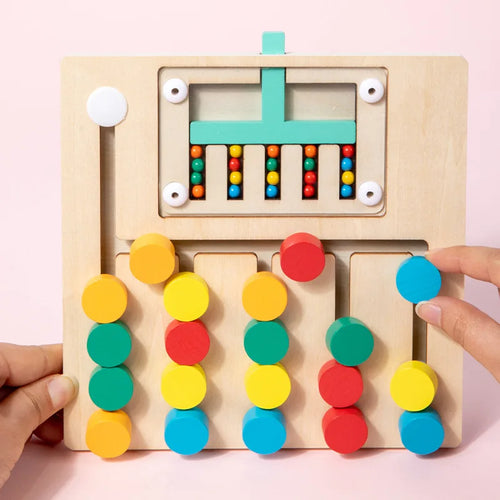 Puzzles de correspondance de couleurs en bois Montessori, jeu de logique, formation à la réflexion, illumination œil-main, jouet éducatif précoce SUN N.