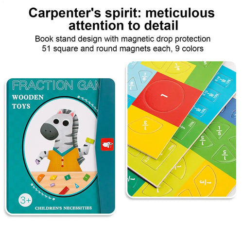 Carreaux & Cercles de Fractions Magnétiques - Visual learning for fractions using a magnetic demonstration book.
