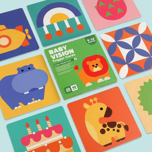 Cartes Flash Bébé Noir et Blanc – Stimulation Visuelle Éducative SUN N.