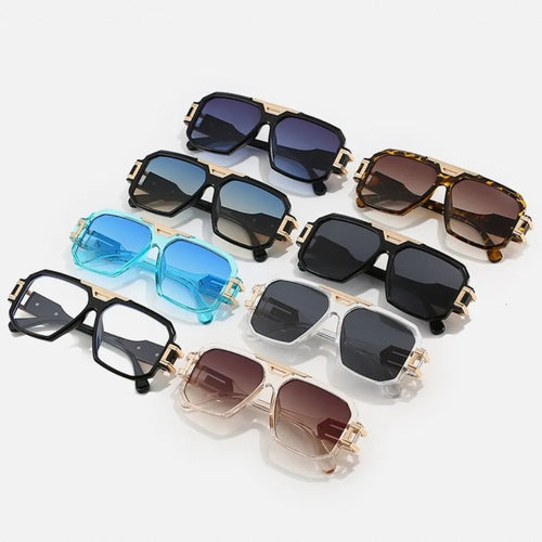 Lunettes de soleil rétro carrées à monture complète, grande monture surdimensionnée, Anti-UV, Uv400, rétro HD, accessoire de Costume SUN N.