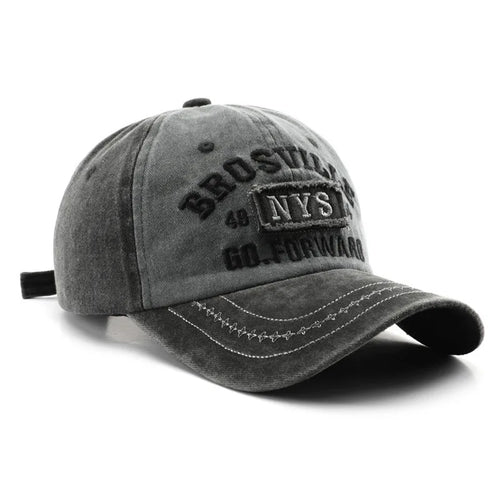 Casquette de baseball rétro streetwear délavée et vieillie unisexe, brodée, ajustable, en coton, pour le quotidien, la randonnée et les voyages SUN N.