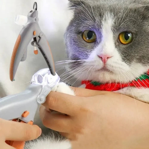 Ciseaux coupe-ongles professionnels en métal pour animaux de compagnie avec lumière LED, outil de coupe d'ongles pour chats et chiens, coupe-griffes pour l'entretien des animaux SUN N.