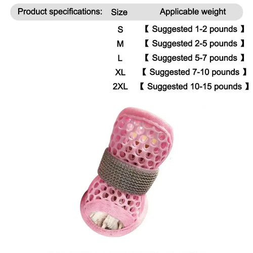 Chaussures en maille pour chien – 4 pièces antidérapantes et respirantes SUN N.