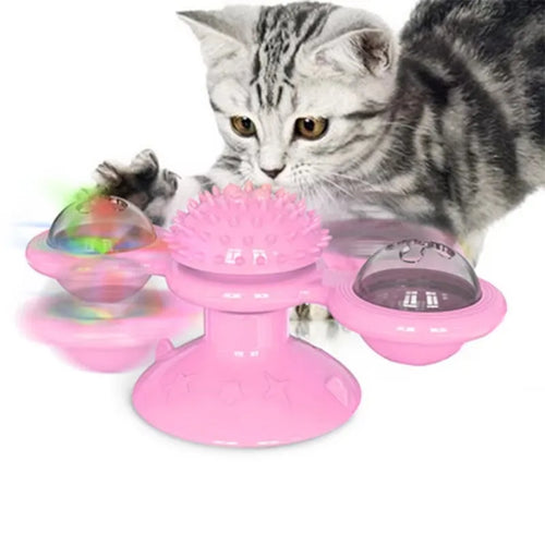 Moulin à vent pour chat, jouet interactif pour animaux de compagnie, Puzzle, jeu pour chat, plateau tournant pour chaton, brosse à dents, fournitures pour animaux de compagnie SUN N.