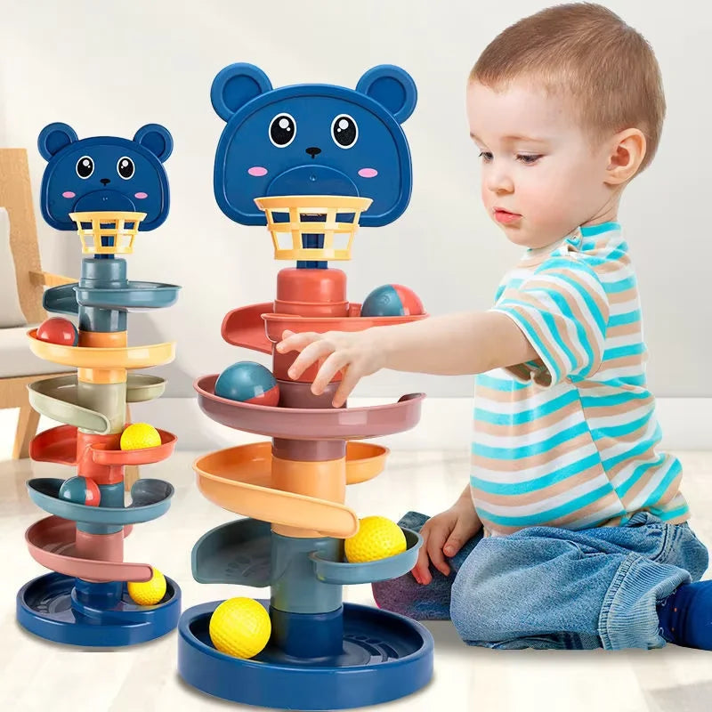 Jeu de développement de balle roulante Montessori, jouet éducatif pour bébé, jouets empilables d'activité Montessori pour bébés de 1 2 3 ans SUN N.