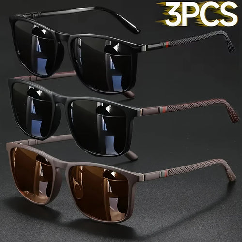 2/3 paires de lunettes de soleil de luxe carrées vintage pour hommes et femmes, idéales pour le cyclisme, la mode, les voyages, la conduite, la pêche, protection UV400 SUN N.