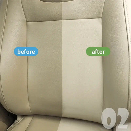HGKJ S21 Nettoyant Intérieur Voiture Multi Surface en action sur un siège de voiture taché.