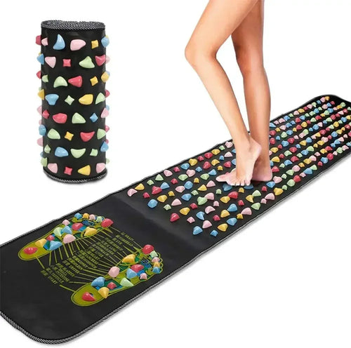 Tapis de massage des pieds par acupression - Chemin de galets imitant pierres douces - Tapis de marche santé pour relaxation et circulation sanguine SUN N.