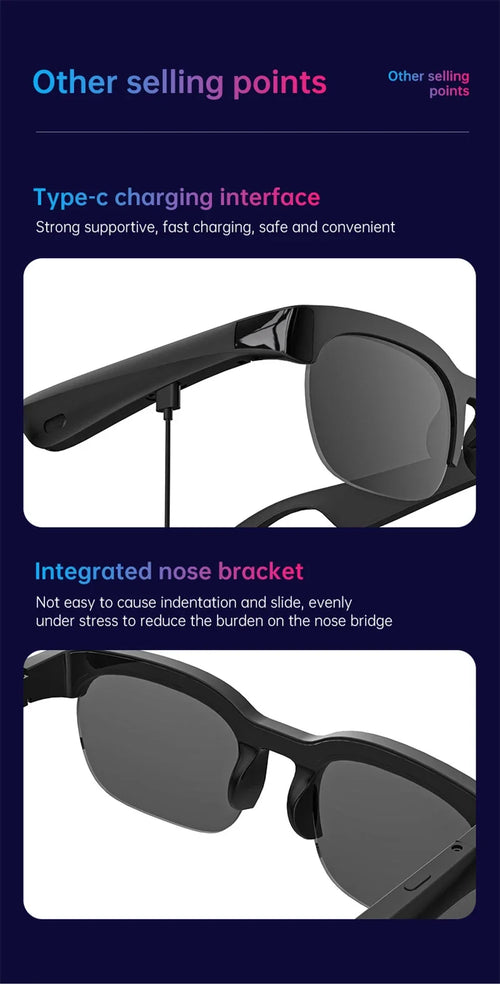 Lunettes intelligentes Lenovo – Traduction IA et Bluetooth SUN N.