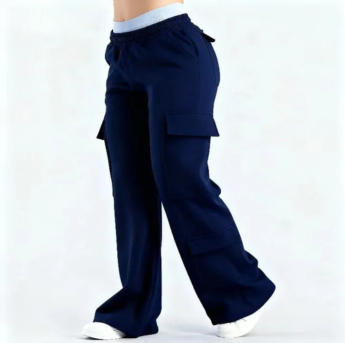 Pantalon Droit Femme Pantalon Femme printemps été poche polyvalent déplacements décontracté personnalité Pantalon femmes droit décontracté couleur unie Pantalon SUN N.
