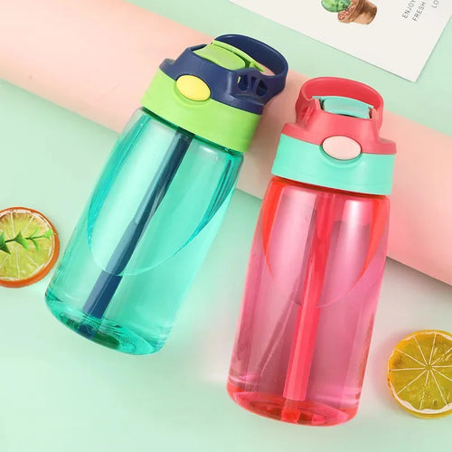 Bouteille d'eau 480ml avec Paille pour Enfants Filles - Portable Sport Gym