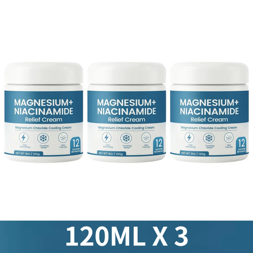 Crème Apaisante Magnésium Niacinamide pour le Soulagement des Douleurs Nerveuses, Hydratation Profonde, Réparation de la Barrière Cutanée, Baume Apaisant pour les Articulations, les Genoux et les Muscles SUN N.