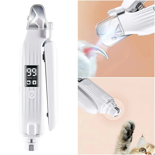 Coupe-ongles électrique 2 en 1 pour animaux de compagnie, avec lumières LED, broyeur de ongles pour animaux de compagnie, coupe-ongles et broyeur pour petits, moyens et grands chiens/chats SUN N.