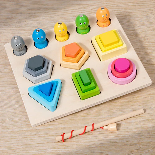 Puzzle en Bois Montessori pour ApprentiCumbria de la Pêche Magnétique, Outil de Classification et d'ApprentiCumbria pour Enfant SUN N.