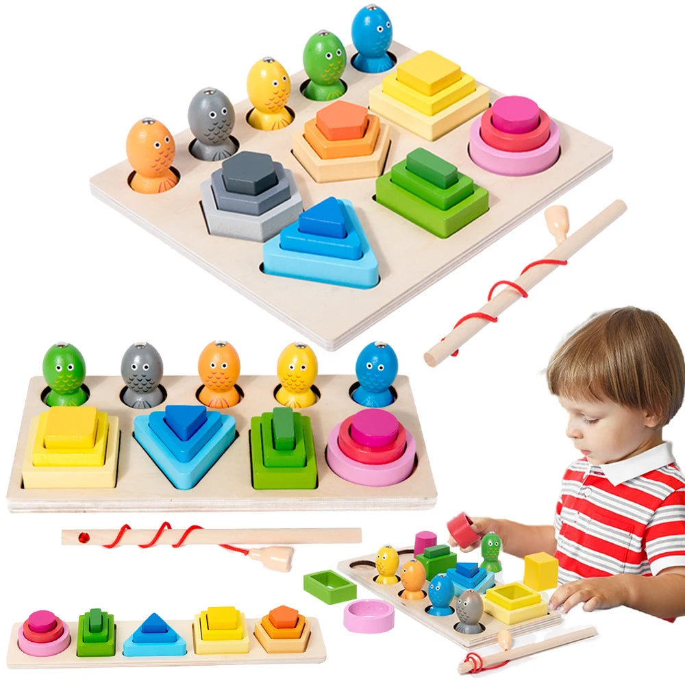 Puzzle en Bois Montessori pour ApprentiCumbria de la Pêche Magnétique, Outil de Classification et d'ApprentiCumbria pour Enfant SUN N.