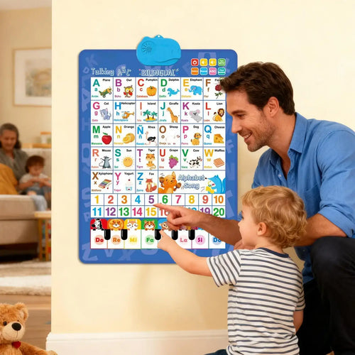Tableau mural parlant bilingue pour enfants, affiche éducative anglaise et espagnole, jouet interactif avec musique pour l'apprentissage en classe SUN N.