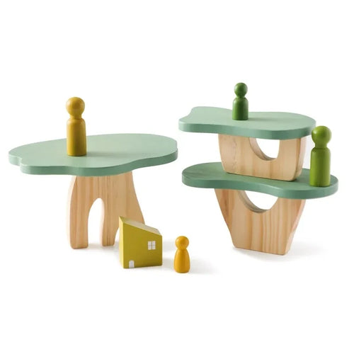 Jouet à Empiler Montessori en Bois – Blocs Sensoriels Forêt Bébé SUN N.