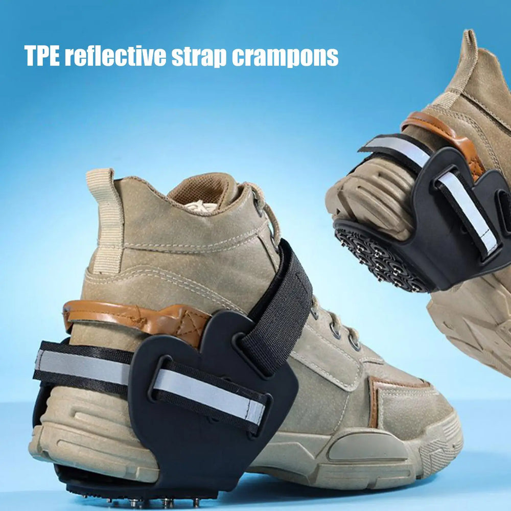 Crampons antidérapants d'extérieur pour chaussures, couvre-bottes d'hiver avec 9 pointes métalliques pour la glace et la neige, antidérapants pour la neige et le glace SUN N.