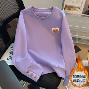 Sweatshirt Femme Ample 2025 - Pull-over Basique Décontracté Automne/Hiver SUN N.