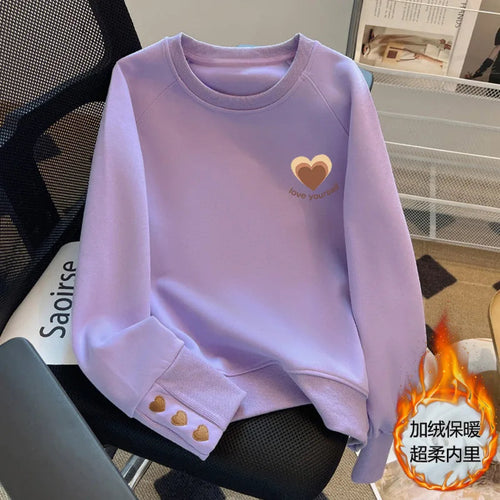 Sweatshirt Femme Ample 2025 - Pull-over Basique Décontracté Automne/Hiver SUN N.