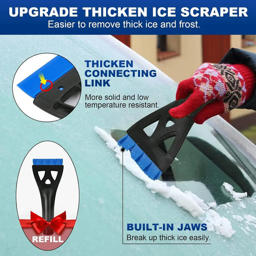 Pelle à Neige 2-en-1 avec Grattoir à Glace – Outil compact d'hiver avec pelle et grattoir, idéal pour votre voiture.
