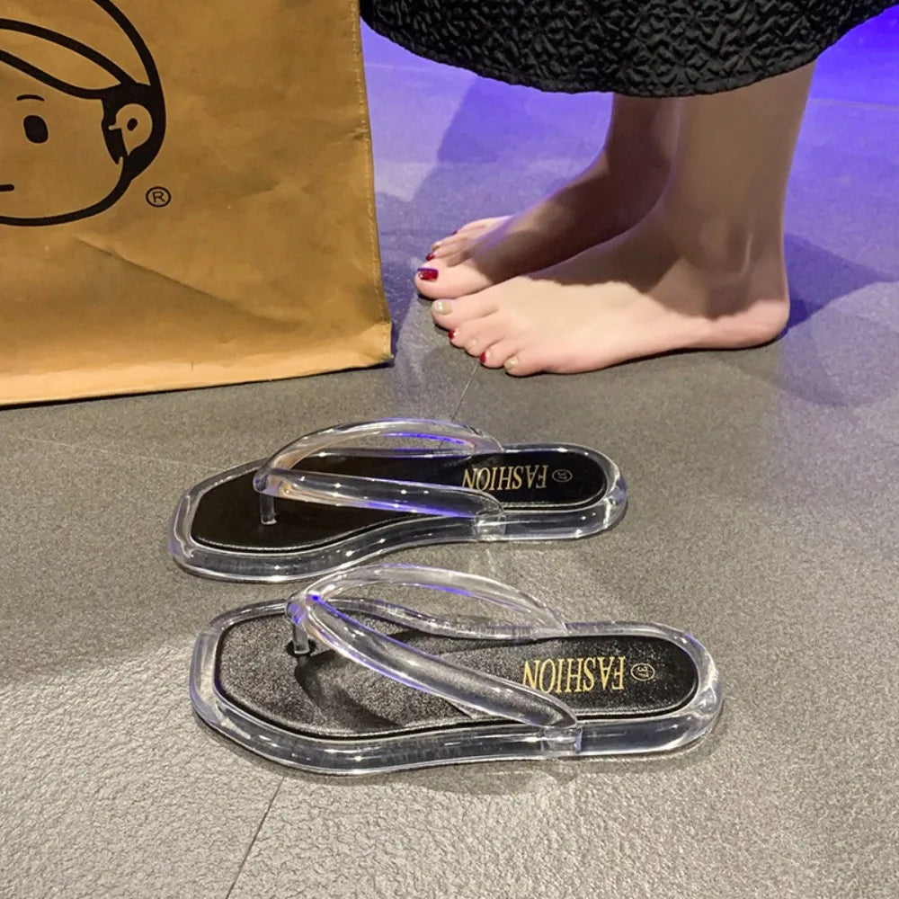 Tongs Transparentes PVC - Chaussons Plage Plateforme Antidérapants Été SUN N.