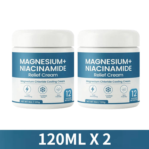 Crème Apaisante Magnésium Niacinamide pour le Soulagement des Douleurs Nerveuses, Hydratation Profonde, Réparation de la Barrière Cutanée, Baume Apaisant pour les Articulations, les Genoux et les Muscles SUN N.