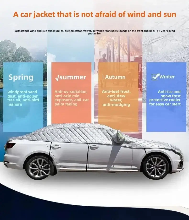 Housse de Voiture Extérieure Toutes Saisons – Anti-Neige, Anti-UV & Antigel SUN N.