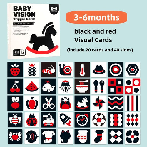 Cartes Flash Bébé Noir et Blanc – Stimulation Visuelle Éducative SUN N.