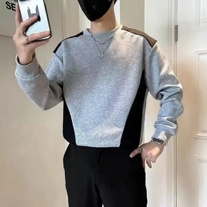 Sweatshirt Homme Épissé Col Rond - Hoodie Manches Longues Tendance Printemps/Automne SUN N.